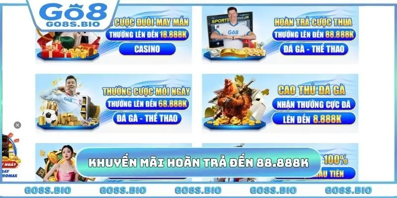 Khuyến mãi hoàn trả GO8 đến 88.888K