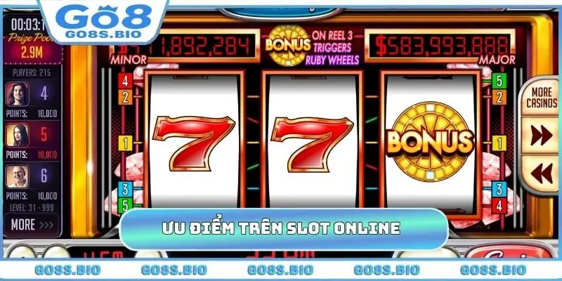 Các ưu điểm xanh chín chỉ tìm thấy trên slot online